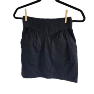 Divided Black Mini Skirt Size 4 with Back Zipper and Side Pockets